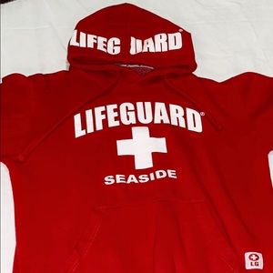 red lifeguard hoodie